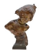 Juan Clara Ayats (Spanish, 1875-1958), a patinated bronze bust