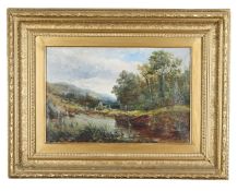 S. S. Holland (British, fl. 1877-1911) Man and Dog by The River