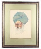 British School, 'Portrait of an Indian Tribesman' 1920