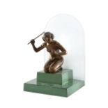 An Art Deco bronze lamp