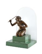 An Art Deco bronze lamp