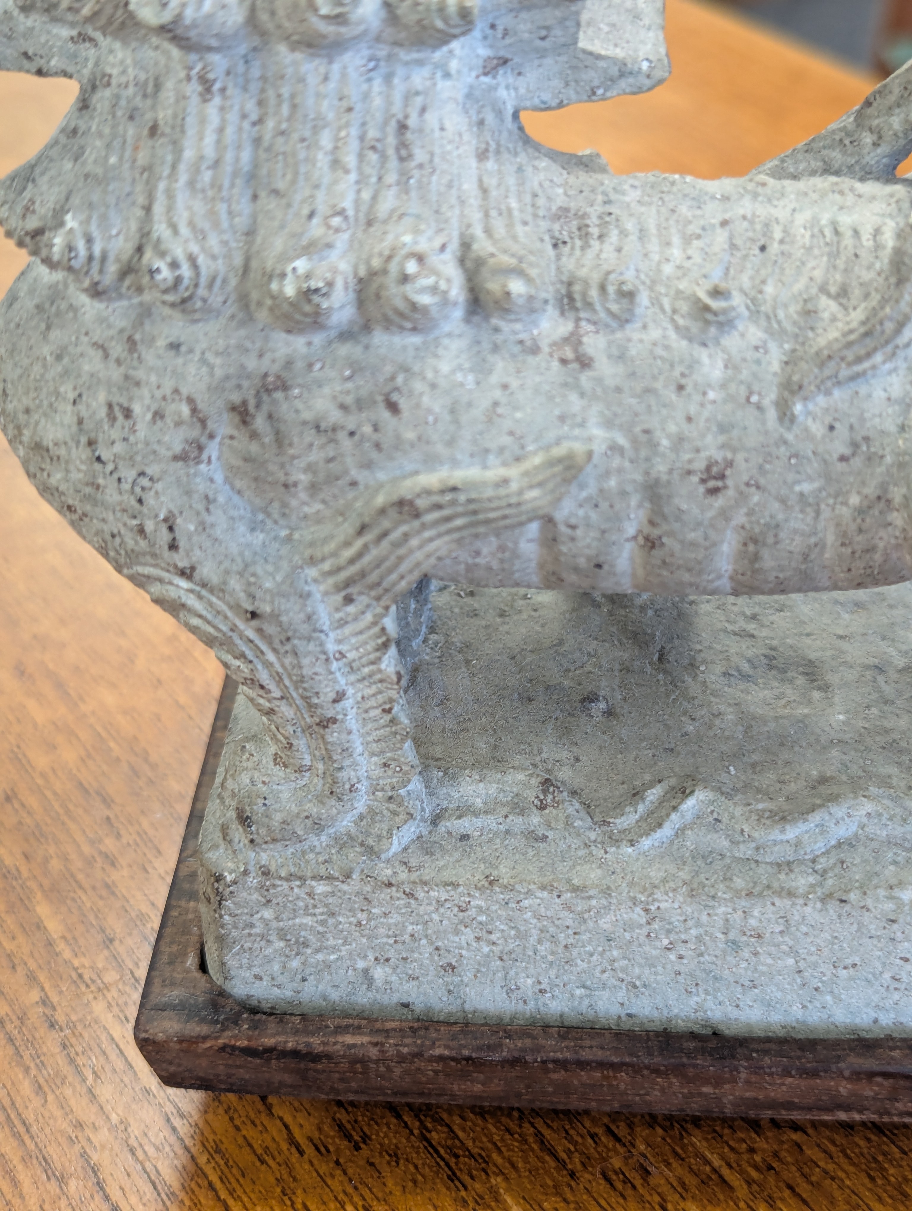 A pair of Chinese composite stone Buddhist temple lions - Image 32 of 37