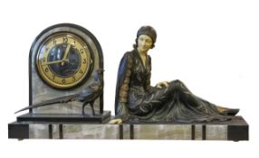 An Art Deco style mantle clock,