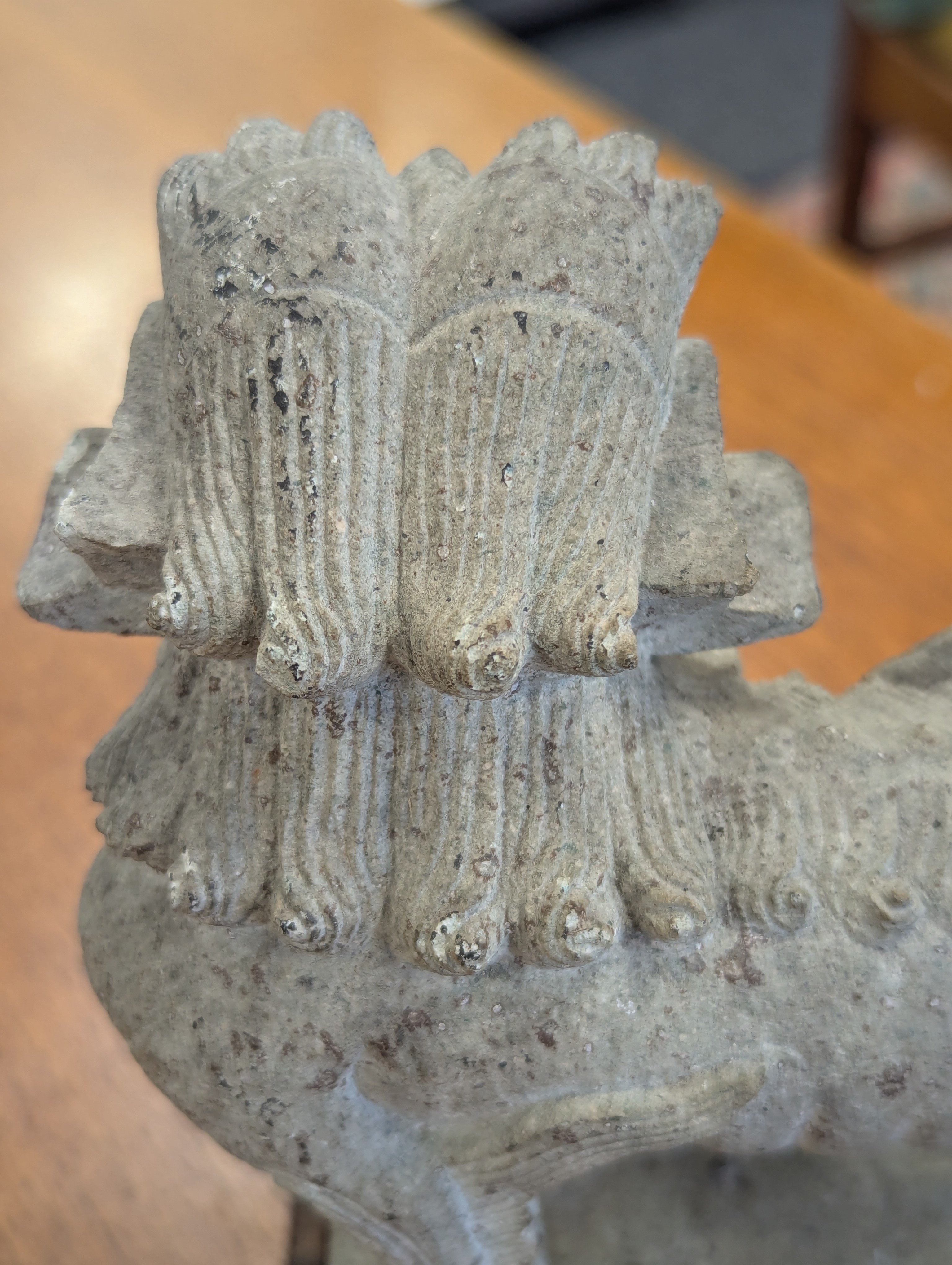 A pair of Chinese composite stone Buddhist temple lions - Image 22 of 37