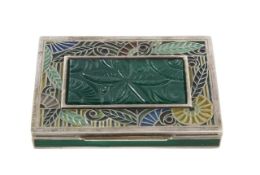 A Scandinavian plique à jour and guilloché enamel card case
