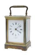A brass carriage clock, J.W. Benson