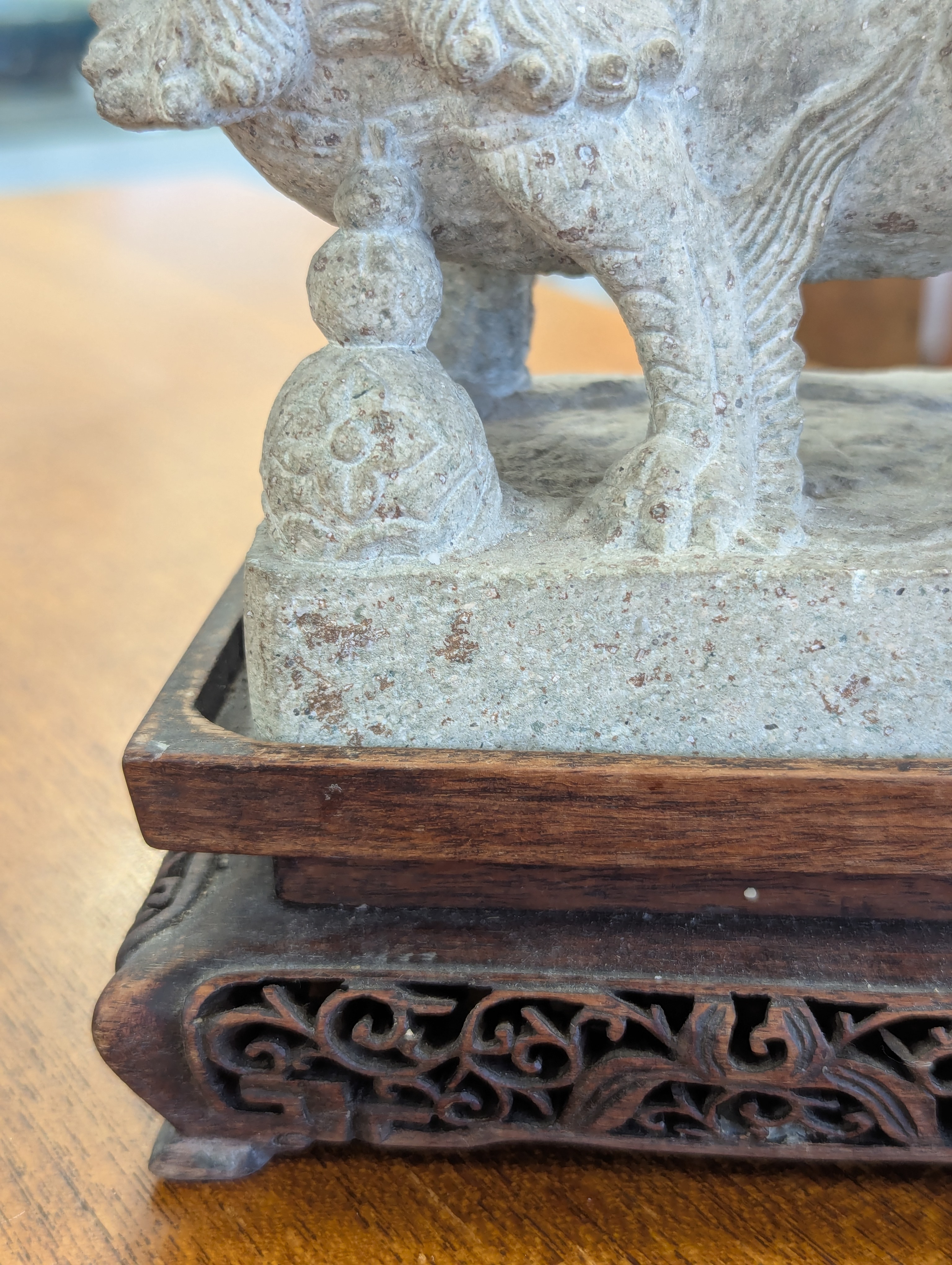 A pair of Chinese composite stone Buddhist temple lions - Image 35 of 37