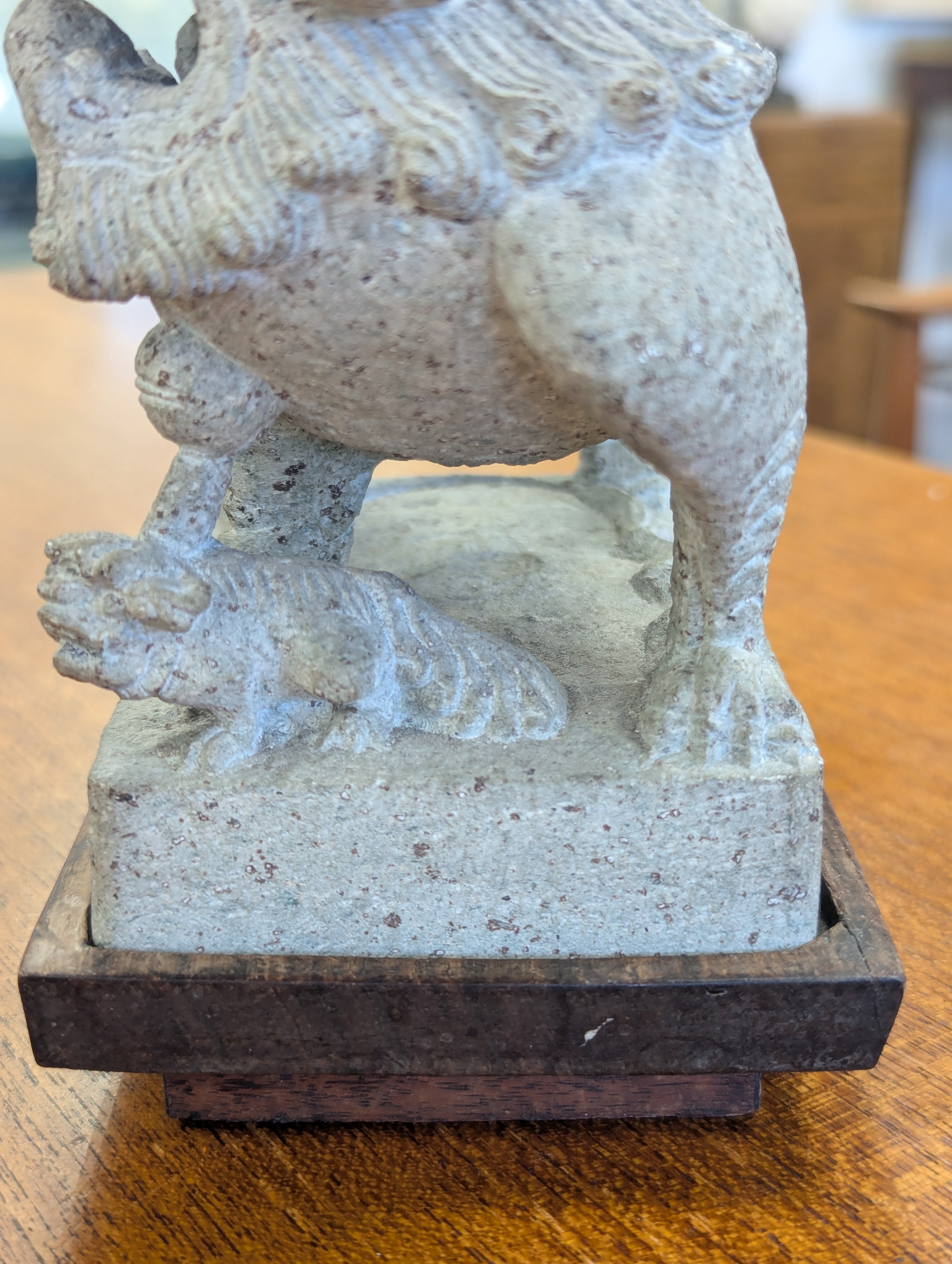 A pair of Chinese composite stone Buddhist temple lions - Image 31 of 37