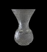 A Lalique glass 'Arabesque' bud vase
