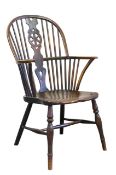 A yew and elm Windsor chair