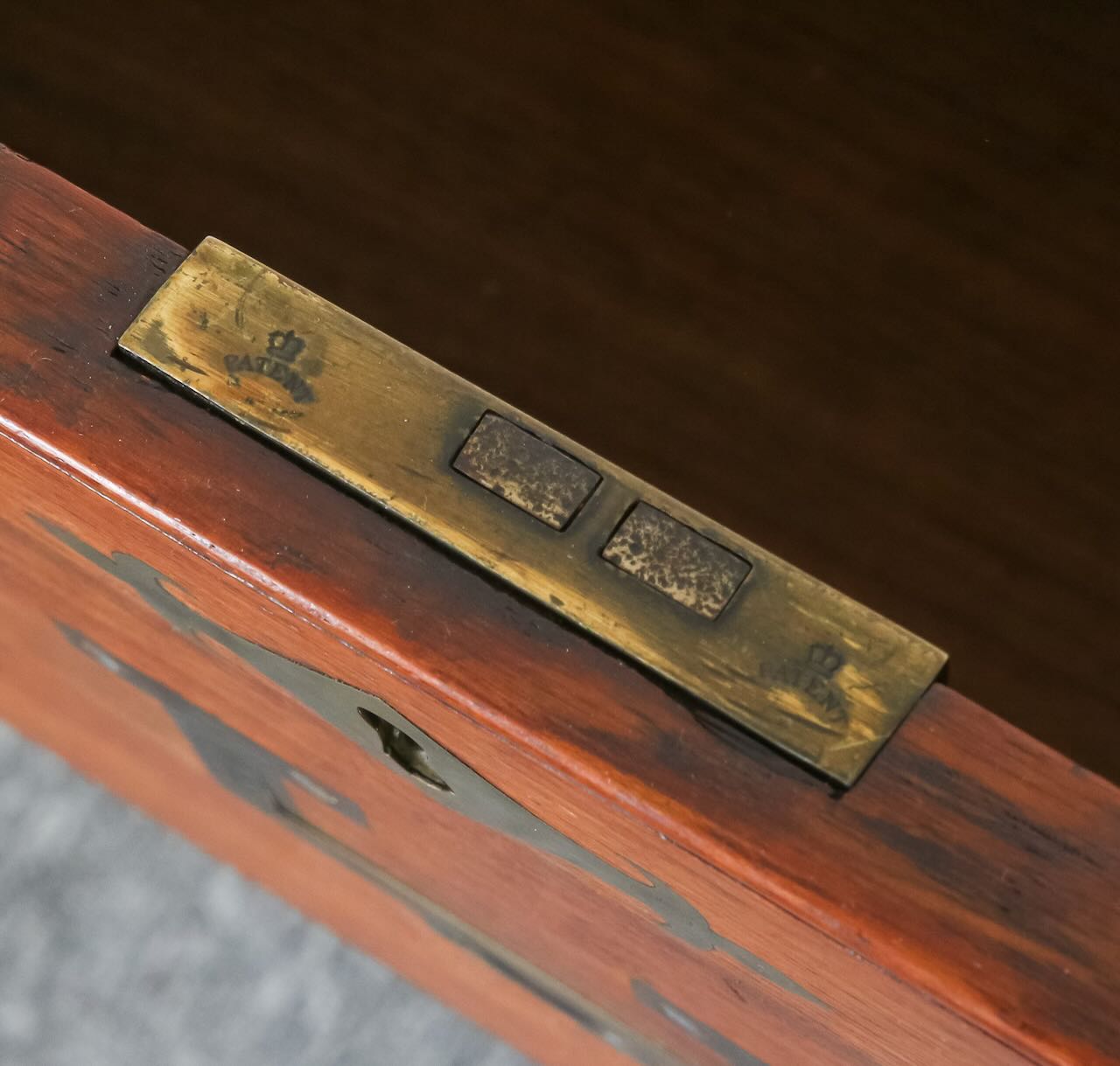 A Victorian brass-mounted oak campaign chest - Image 2 of 2