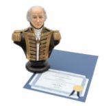 A Michael Sutty porcelain bust of Vice Admiral Lord Cuthbert Collingwood