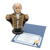A Michael Sutty porcelain bust of Vice Admiral Lord Cuthbert Collingwood