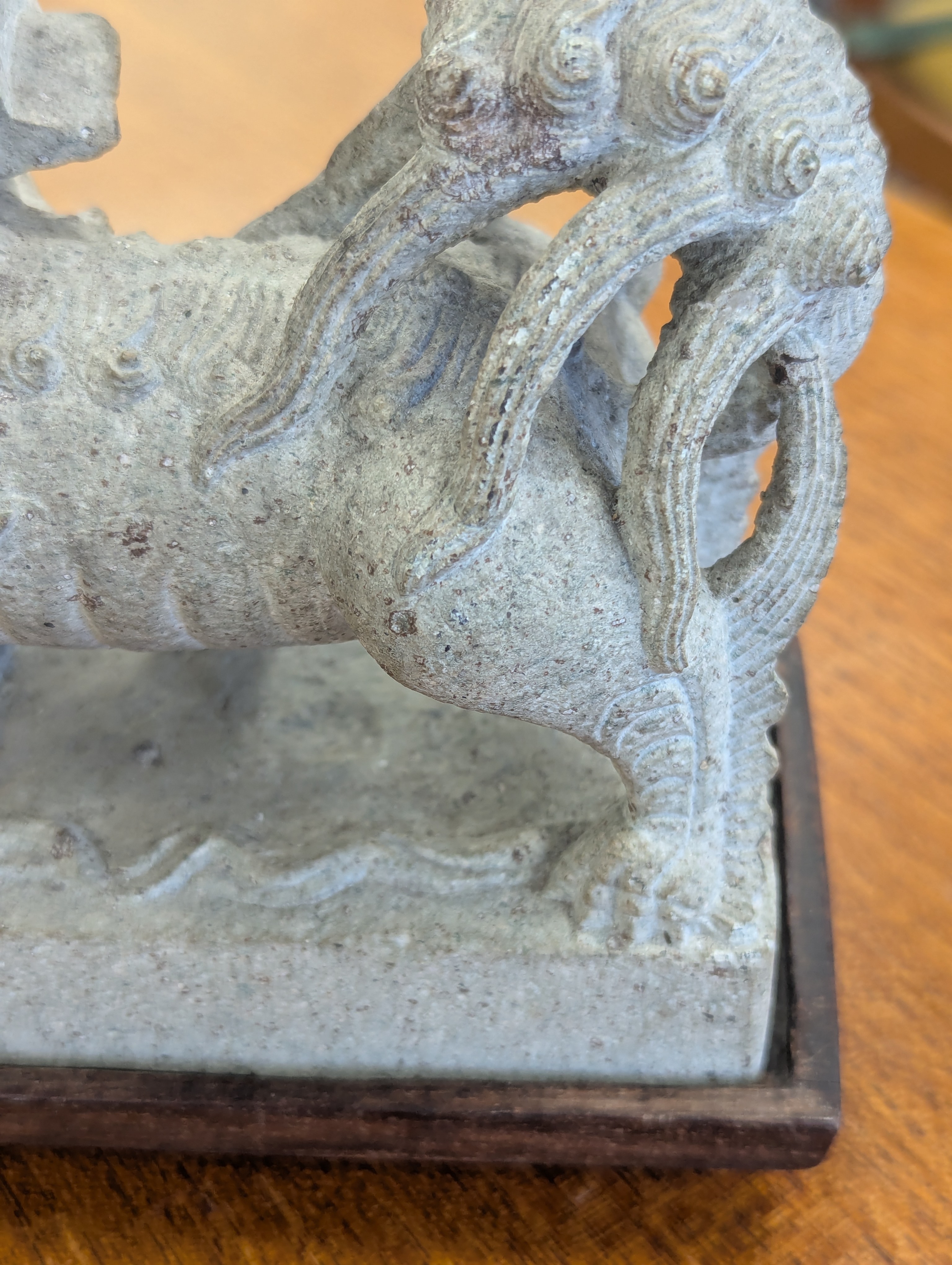 A pair of Chinese composite stone Buddhist temple lions - Image 33 of 37
