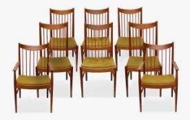 Arne Vodder (Danish 1926-2009) for Sibast, a set of eight teak dining chairs