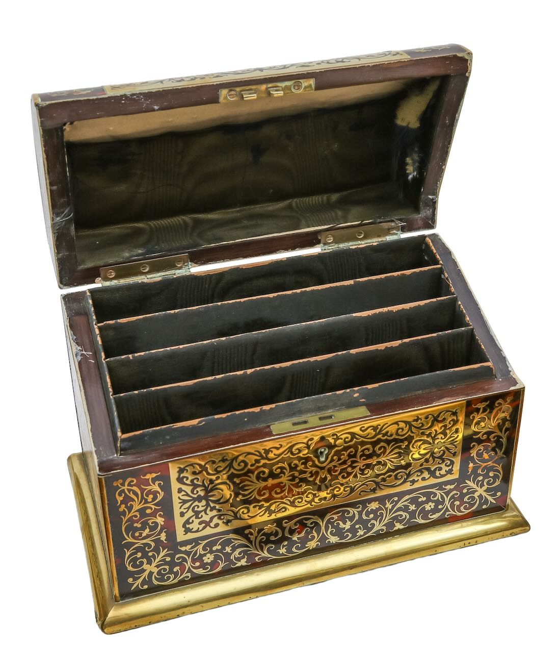 An Edwardian eleven piece boullework desk set - Image 4 of 4