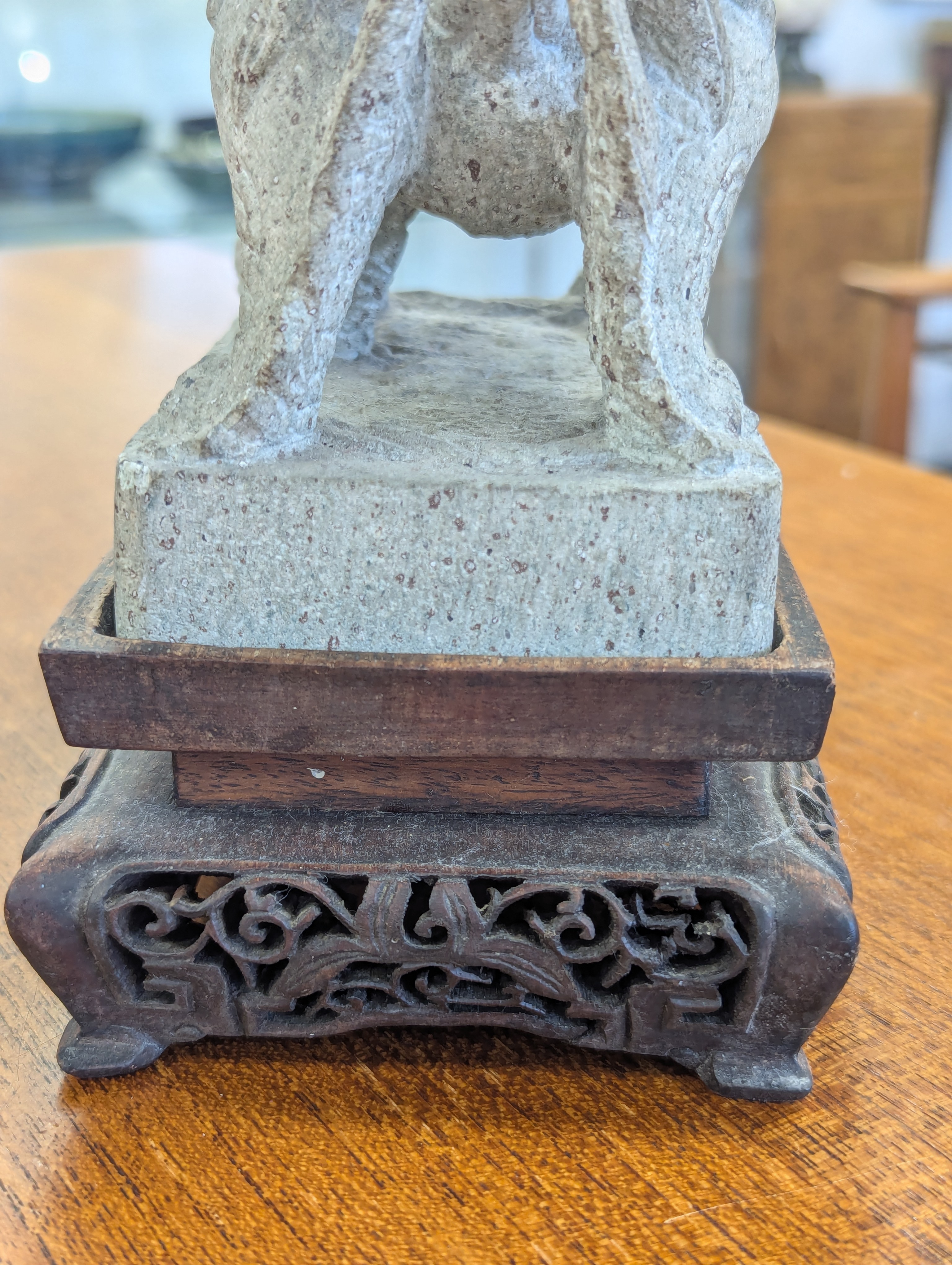 A pair of Chinese composite stone Buddhist temple lions - Image 4 of 37