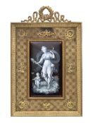 A Napoleon III en grisaille enamel plaque of Summer