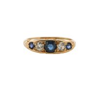 A Victorian sapphire and diamond ring