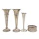 Two Edward VII and a George V silver vase, and a silver mounted coaster - Image 1 of 2