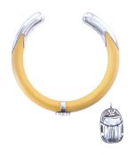 A Tiffany & Co. Elsa Peretti silver rattan cuff and scarab beetle