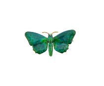 A green enamel butterfly brooch