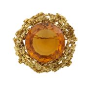 A Frances Margaret Beck 18ct gold citrine abstract brooch