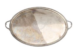 A large George III silver tray