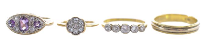 A collection of diamond and gem set rings