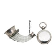 An Edward VII silver sovereign case, and a Continental silver scent bottle