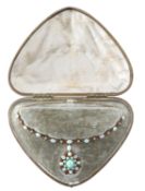 An opal and enamel pendant necklace