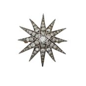 A Victorian diamond set twelve pointed star