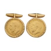 A pair of half sovereign cufflinks