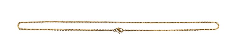 A yellow metal chain