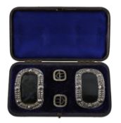 A cased set of Eley type shoe buckles