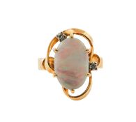 An opal ring with diamonds