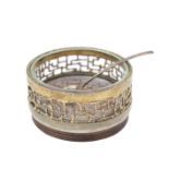 A Stuart Devlin silver gilt salt or coaster, and spoon