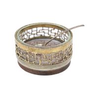 A Stuart Devlin silver gilt salt or coaster, and spoon