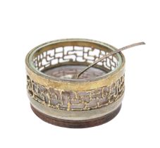 A Stuart Devlin silver gilt salt or coaster, and spoon