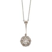 A Belle Epoque seed pearl and diamond necklace
