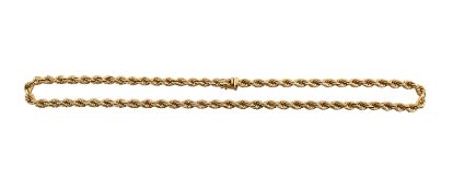 An 18ct gold rope twist necklace
