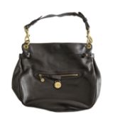 A Mulberry 'Somerset' chocolate pebbled leather hobo handbag