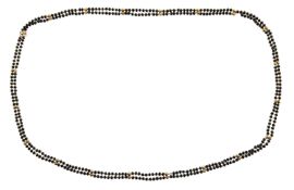 An Edwardian black bead necklace