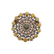 A Carlo Giuliano zircon and enamel pendant brooch