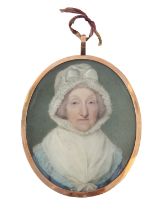 A portrait miniature of a lady in fitted case