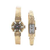 Two ladies manual wind bracelet wrist watches