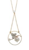 An Art Nouveau pearl grapes and hoop necklace