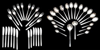 A German silver flatware service