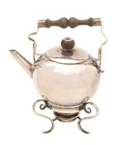 A George I silver miniature teapot on stand, by David Clayton