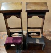 PAIR OF OAK PRAYER DESKS, APPROX 40cm WIDE